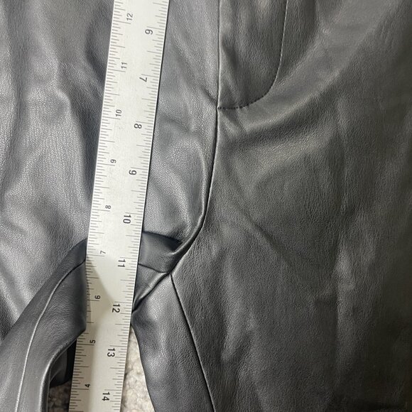 Zara Legging Pants Womens Medium Black High Rise Faux Leather Slim Fit Stretch - Picture 5 of 9